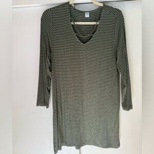Old Navy Olive Striped Tunic Top NWOT